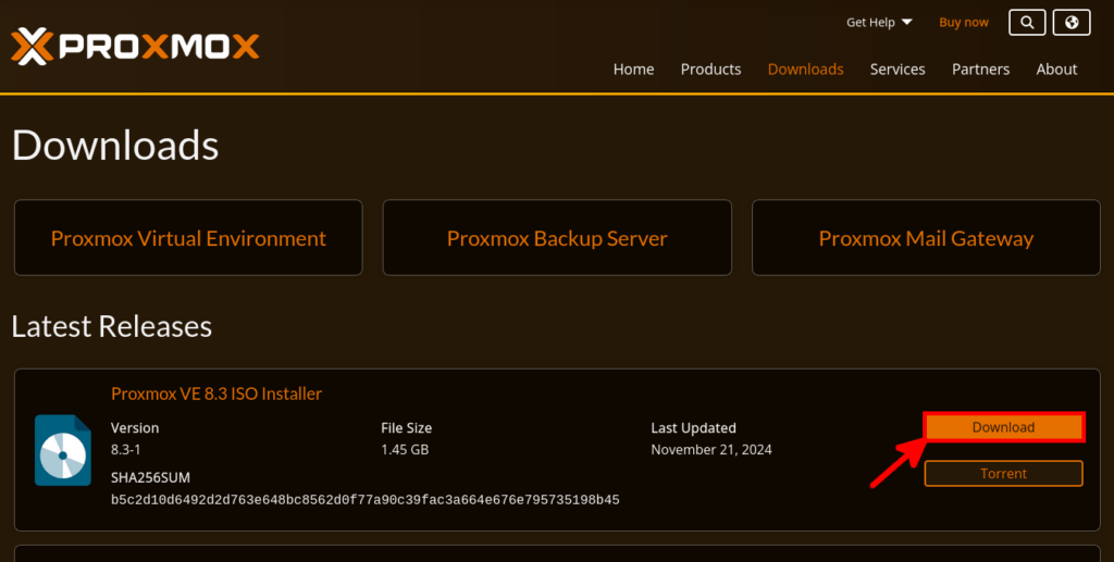 010-proxmox-ve-download-page